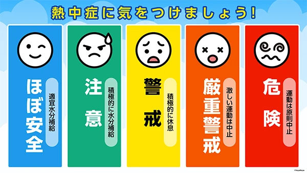 素材-5段階表示-運動に関する指針 HD横